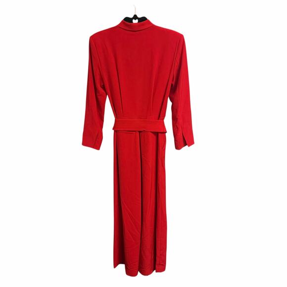 A.L.C. Kieran II Jumpsuit Garnet Red Belted Tie Waist Wide Leg Womens Size 6 - Picture 7 of 9